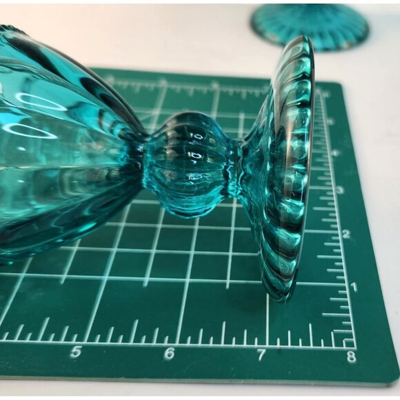 The Pioneer Woman Amelia 2-Piece 14.7 Oz Glass Goblet Set Embossed Design Teal D - Picture 7 of 11